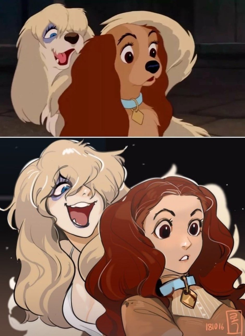 Хуманизация леди и Бродяга персонажи