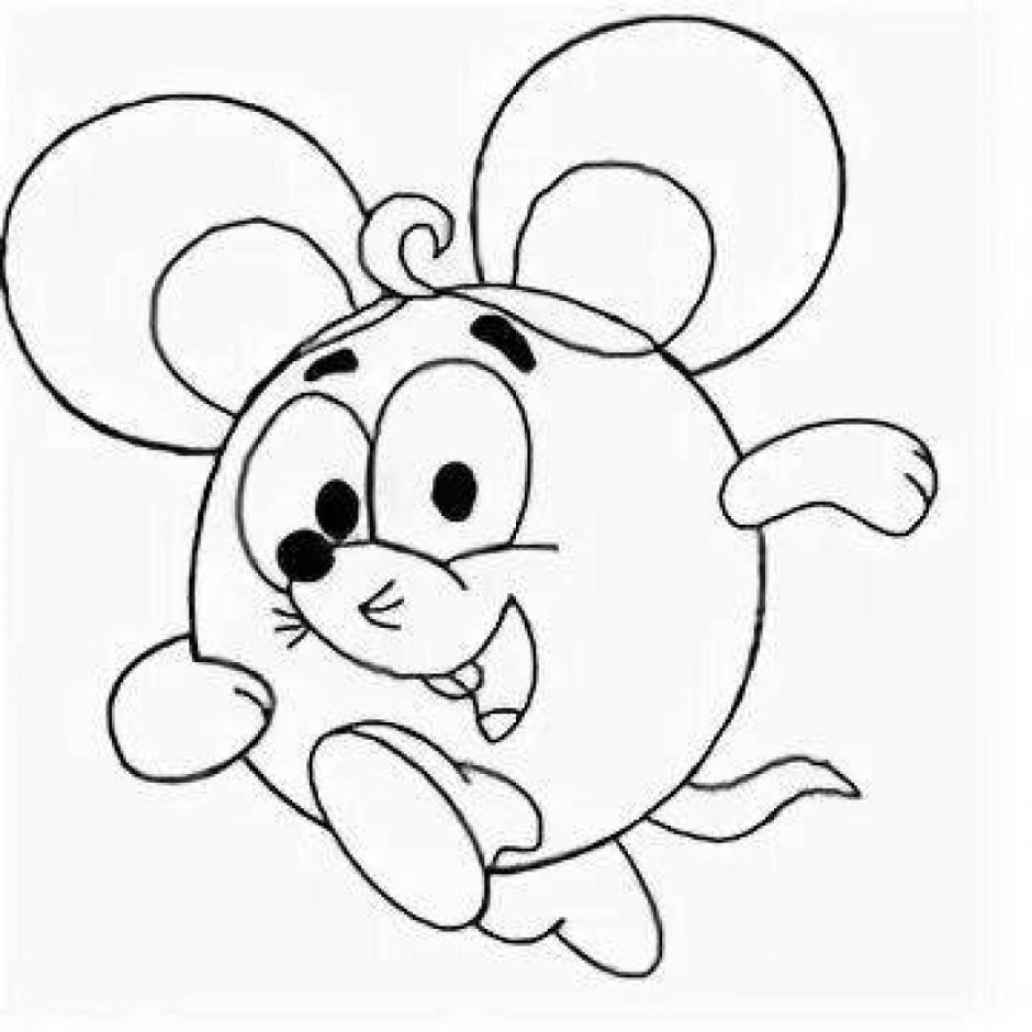Раскраска Смешарики Мышарик