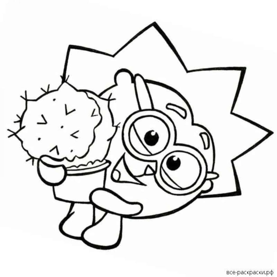 Раскраска Смешарики Ежик