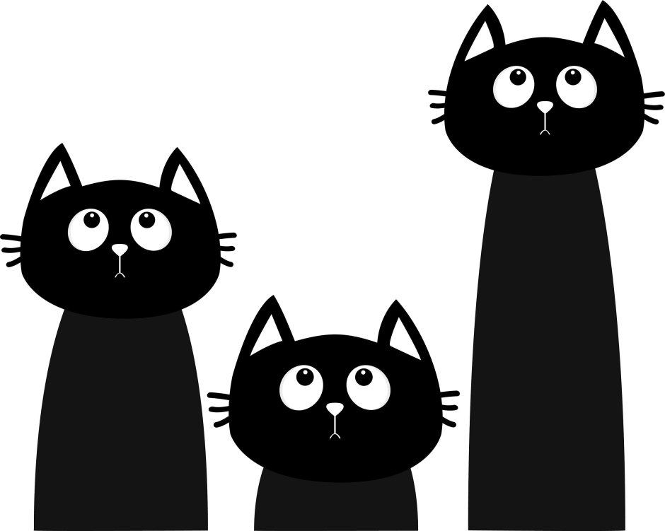 Черно белый кот из мультика три кота