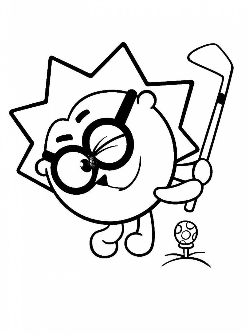 Смешарики раскраска для детей Ежик