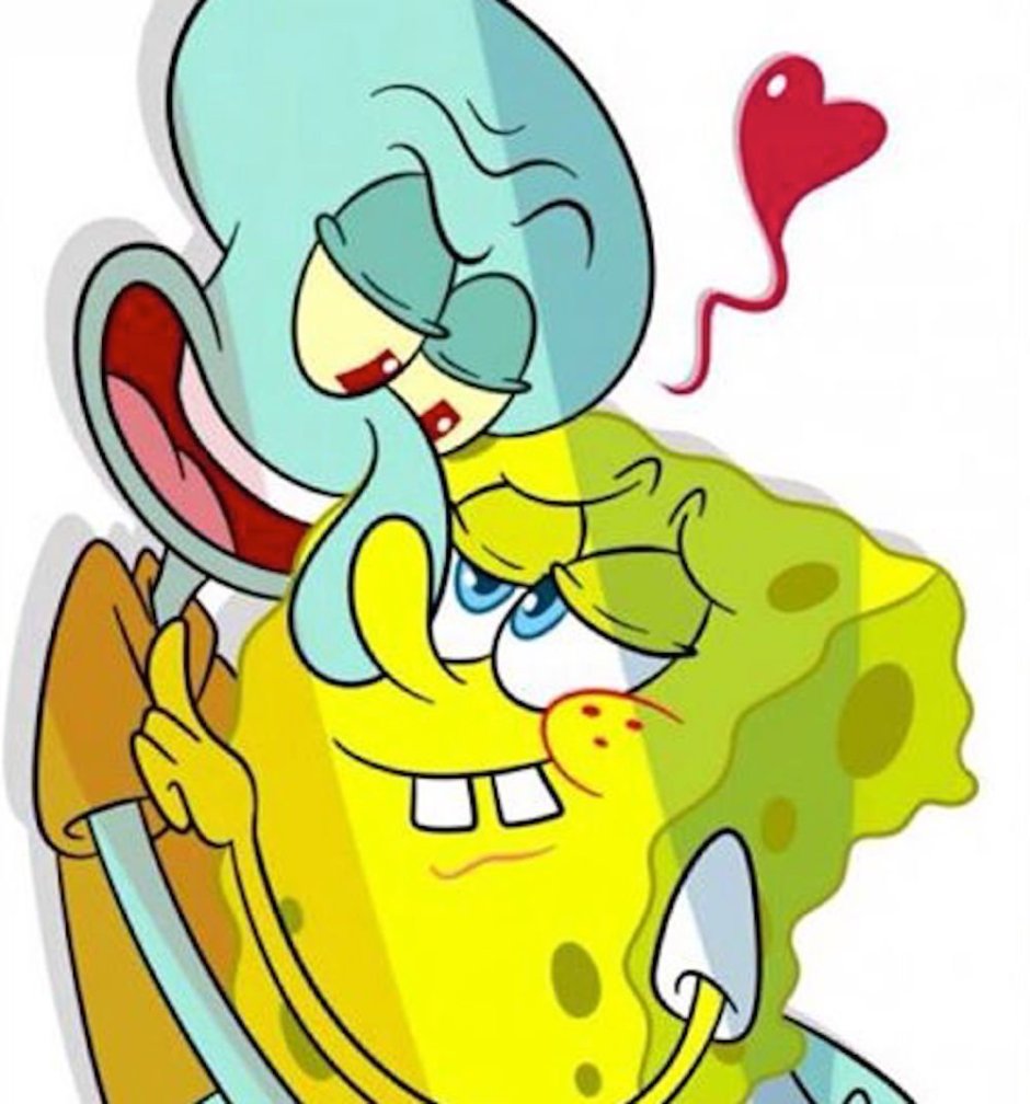 Сквидвард и Сэнди шип