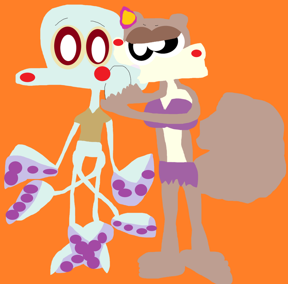 Сквидвард и Сэнди любовь