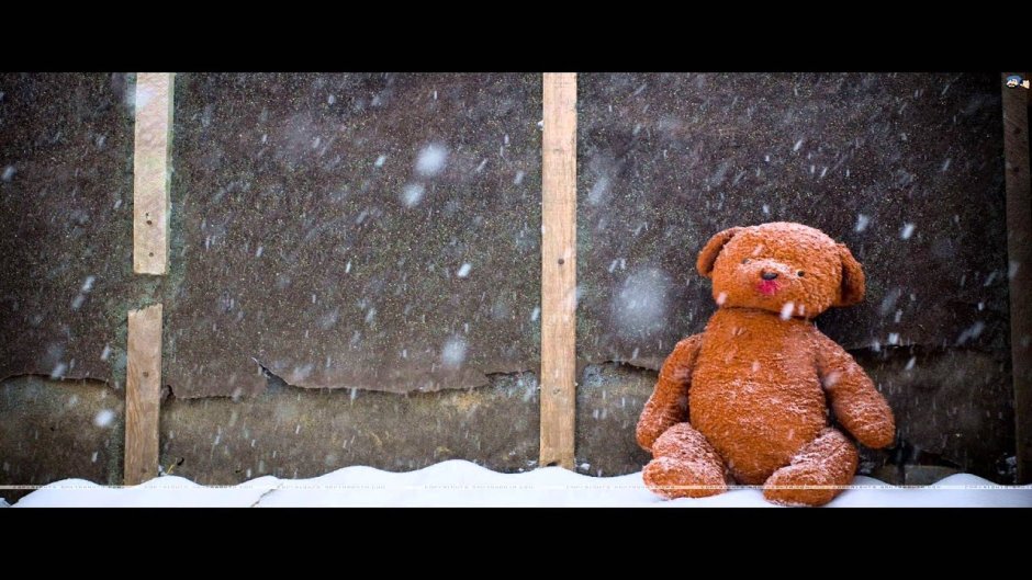 Мягкая игрушка под дождем