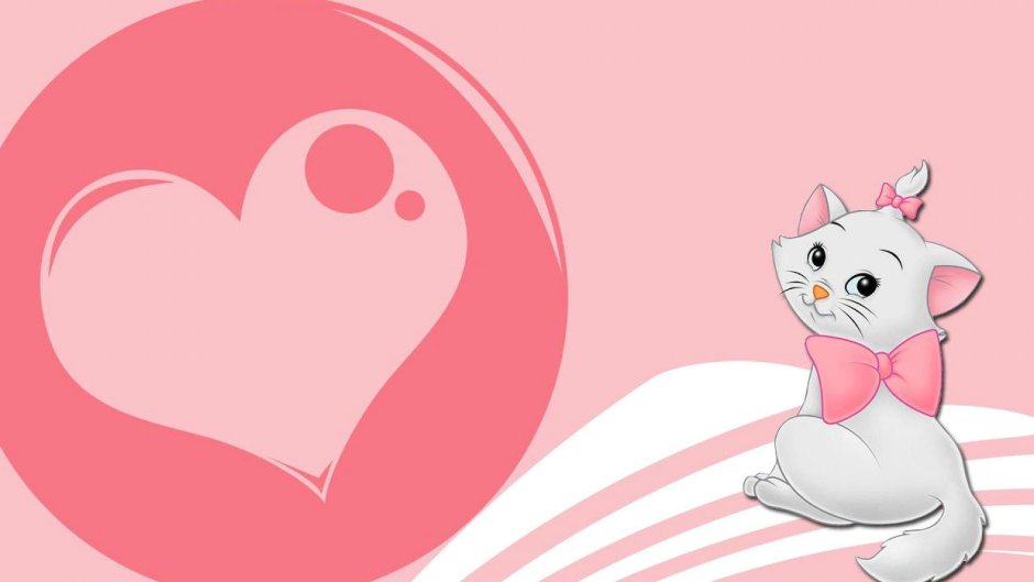 Котики фон мультяшные розовый