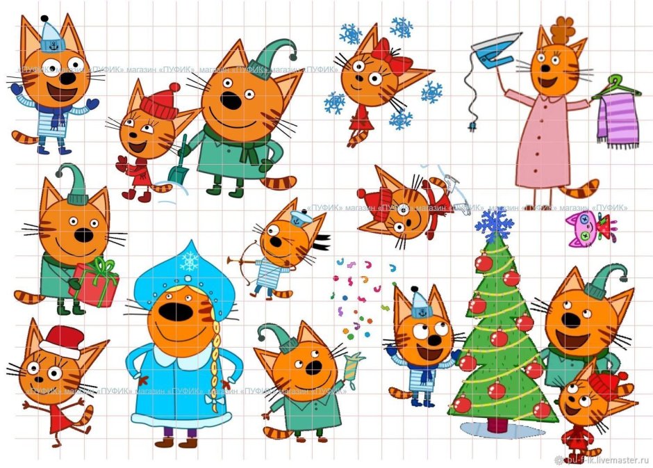 Герои мультика три кота