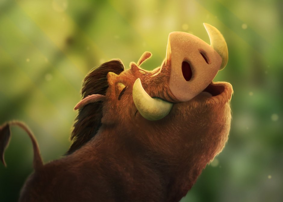 Пумба улыбается