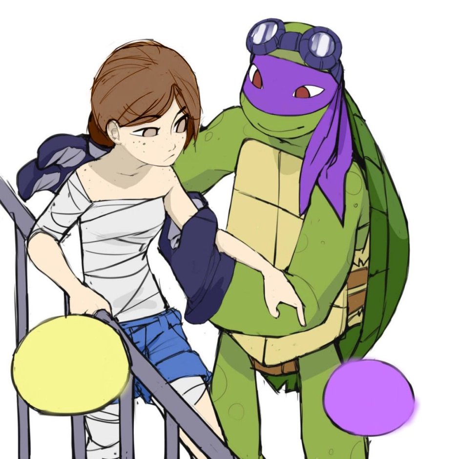 Черепашки ниндзя 2012 Донни и Эйприл арты