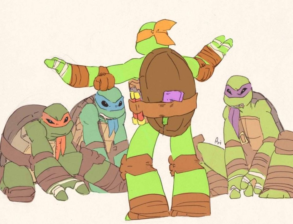 Эволюция черепашек ниндзя Лео и РАФ