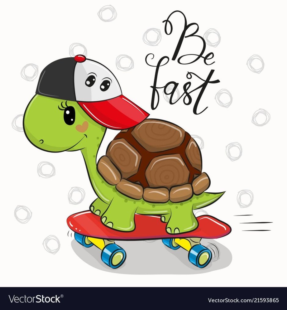 Милая черепашка в колпаке