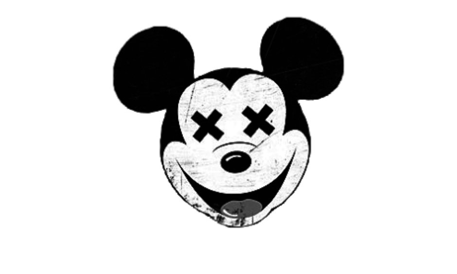Микки Маус черно белый злой