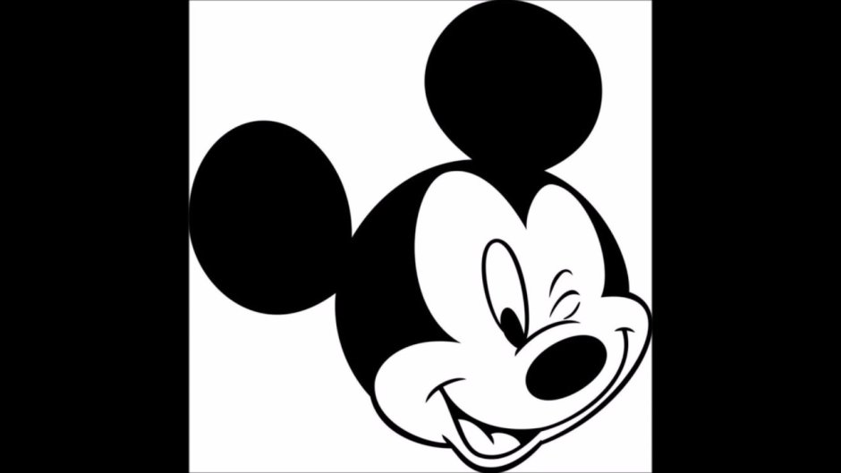 Микки Маус черно белый