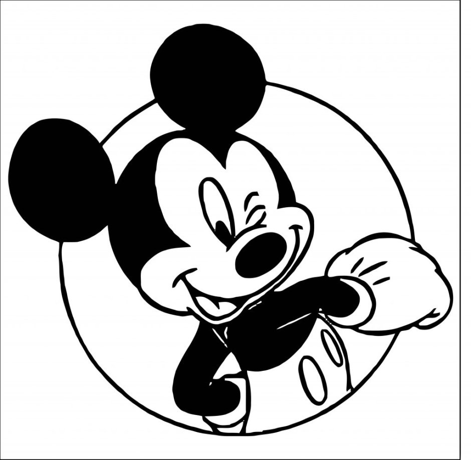 Микки Маус черно белый прозрачный фон