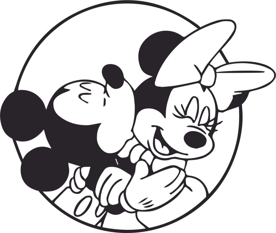 Микки и Минни черно белые