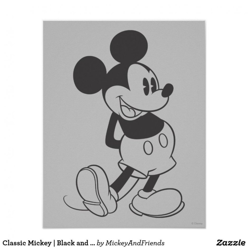 Микки Маус черный белый микимаус