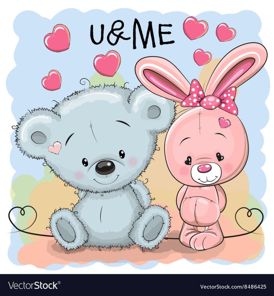 Мишка и зайчик любовь