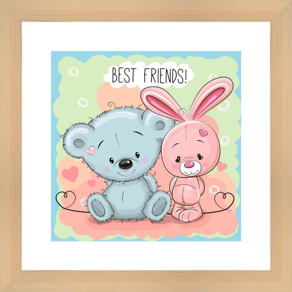 Серия картин с мишкой и зайкой