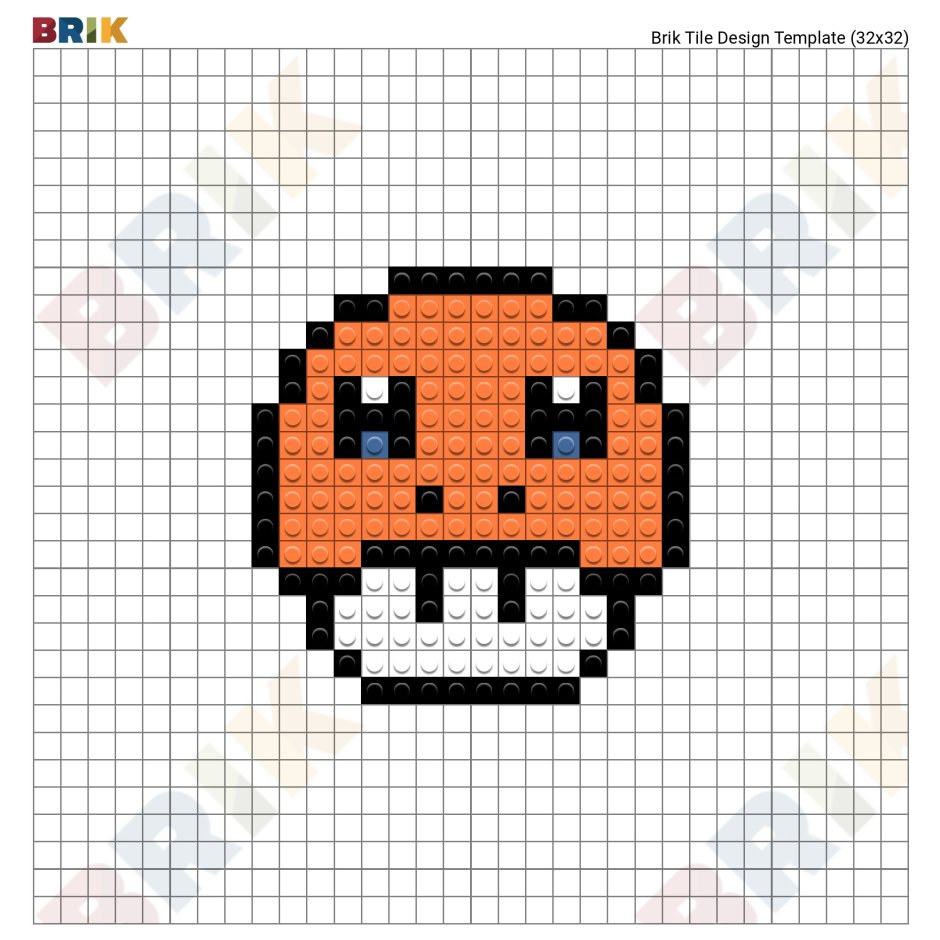 Пиксель арт по клеточкам Марио грибы