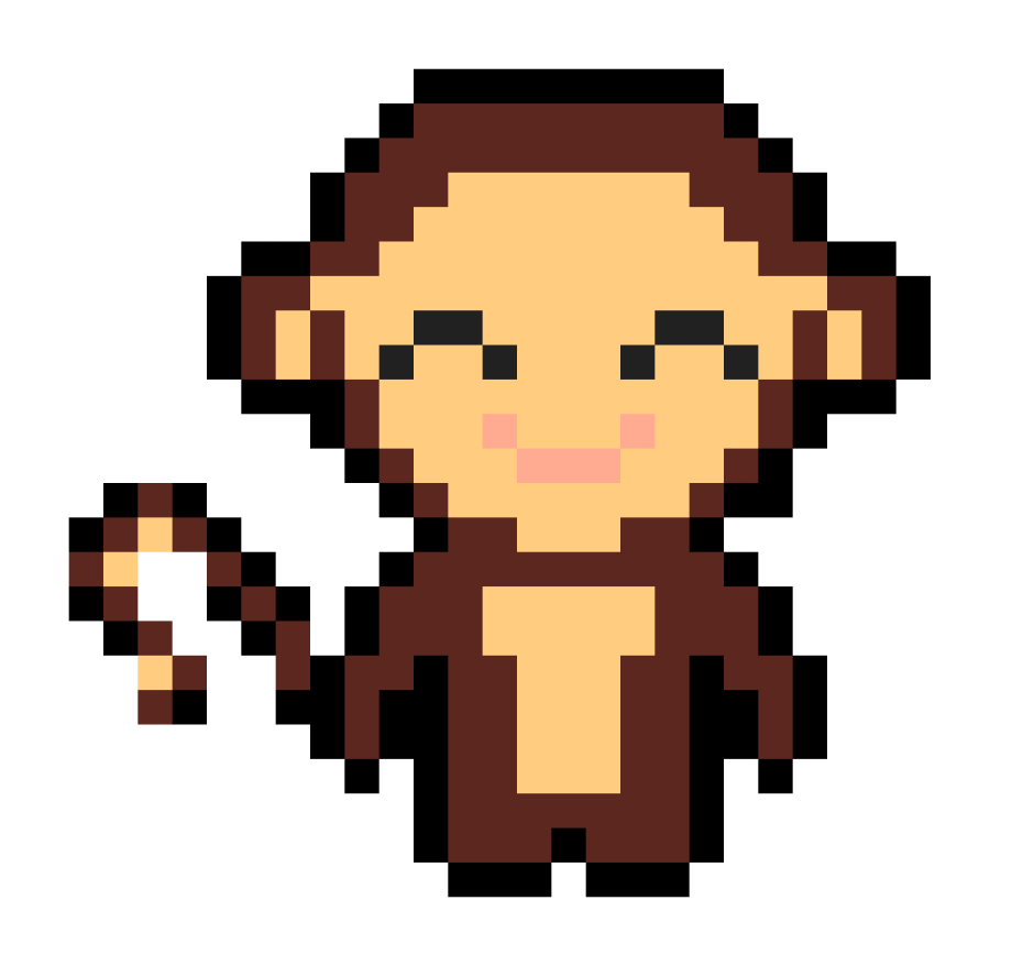 Рисование по клеточкам обезьяна