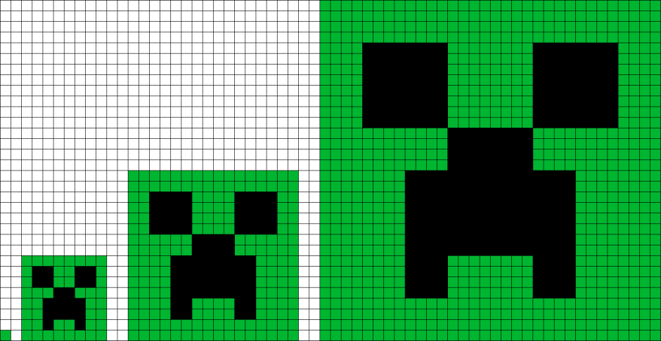 Голова КРИПЕРА В пикселях