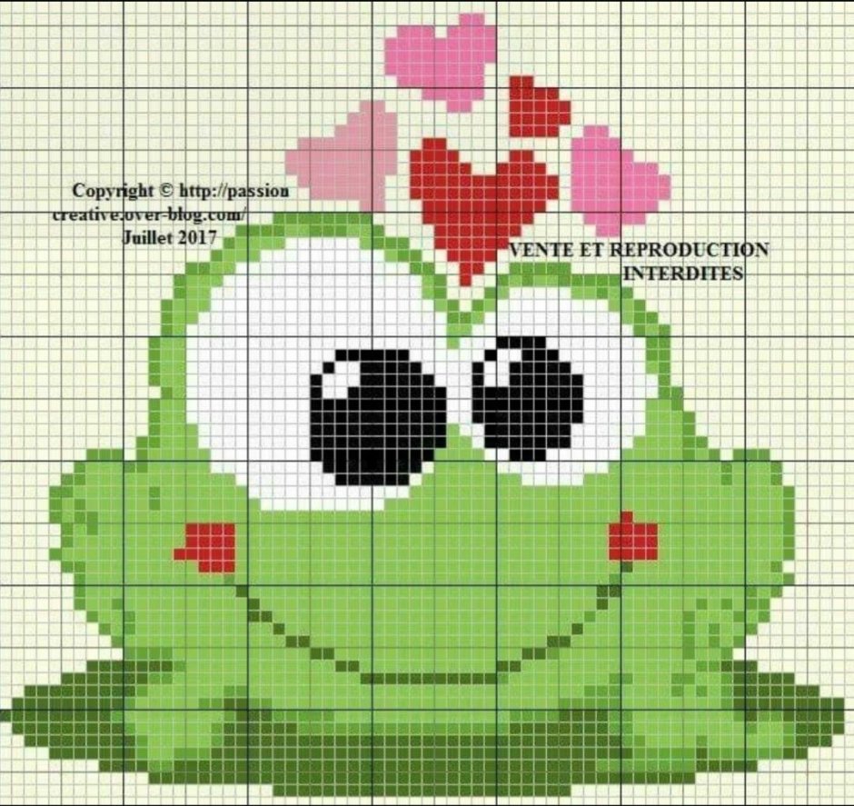 Лягушка вышивка крестом схемы для начинающих