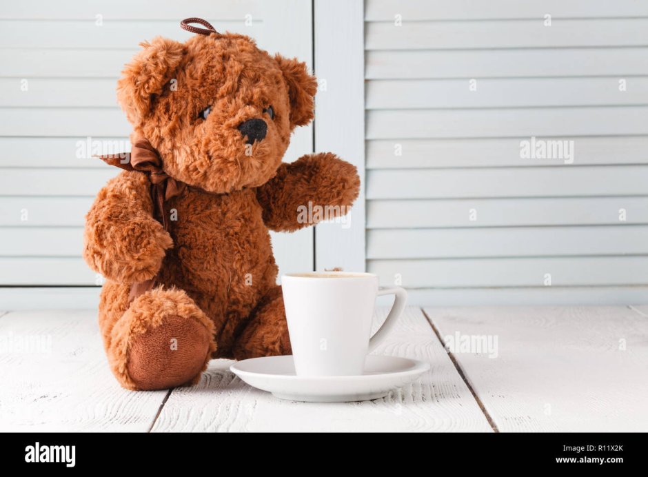 Мишка Тедди с кофе