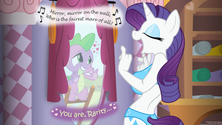 Подросший Спайк приходит к Рарити комикс