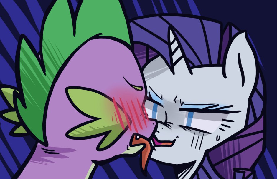 My little Pony Спайк поцелуй