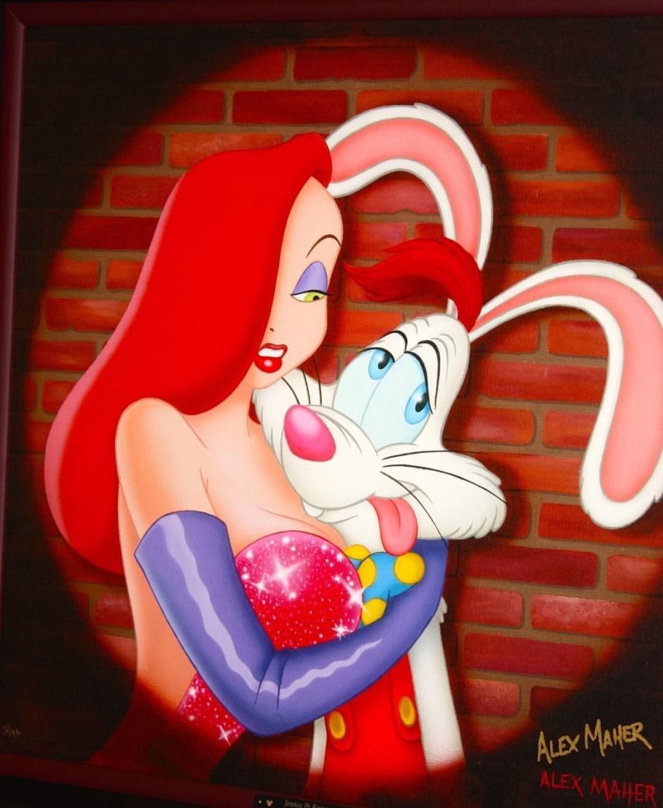 Картинка кролик Роджер ухи в виде сердца