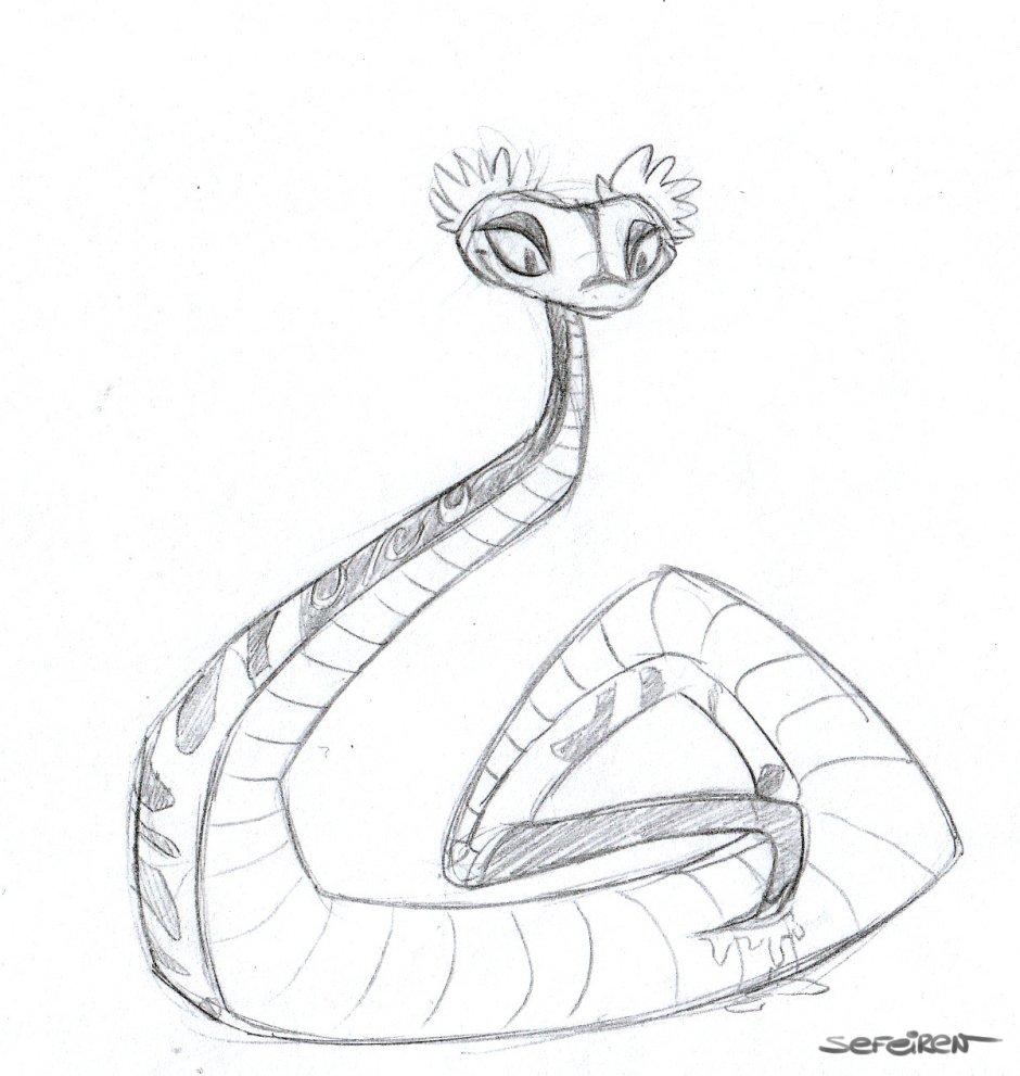 Раскраска кунг фу Панда гадюка