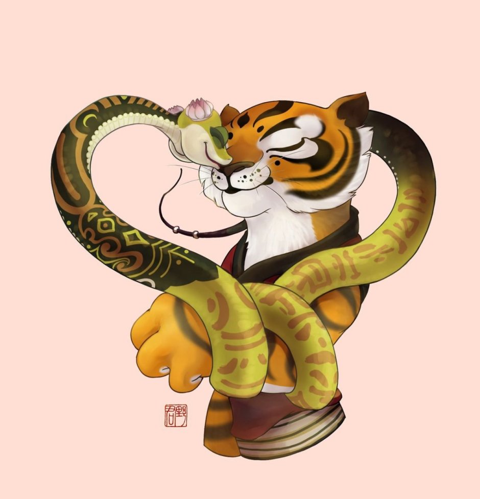 Кунг-фу Панда тигрица и змея