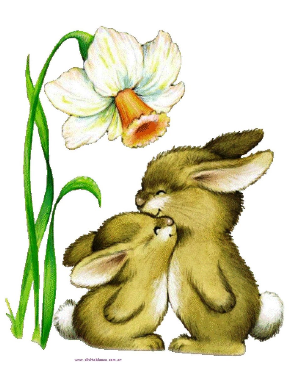Зайчик с цветком