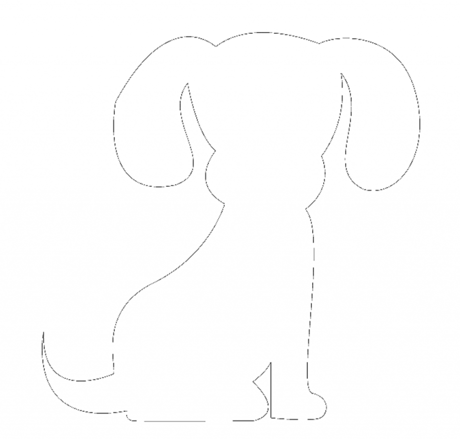 Трафарет собаки для рисования