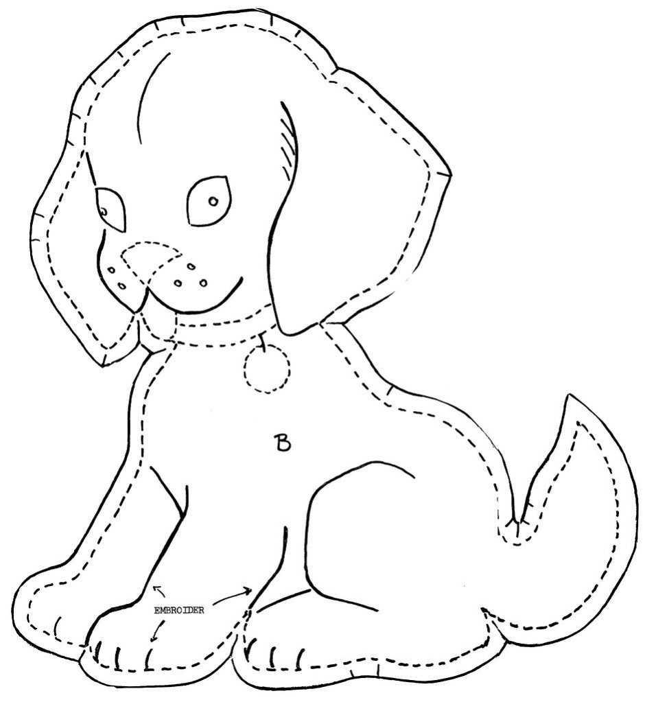 Трафарет собаки для шитья