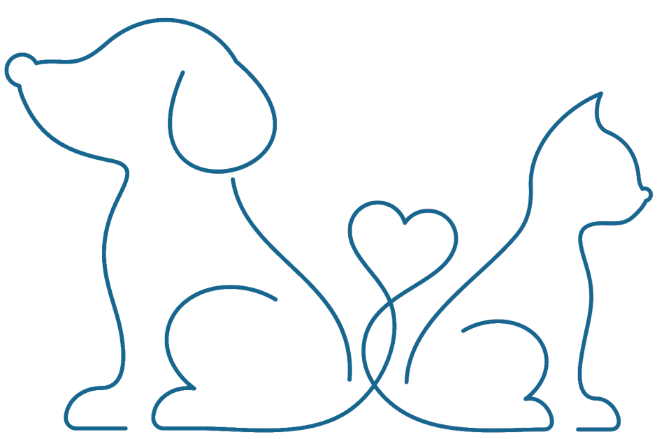 Кошка и собака контур