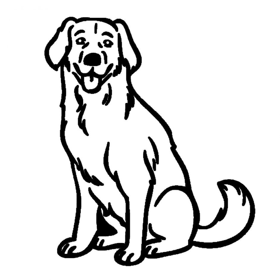 Щенок контурный рисунок