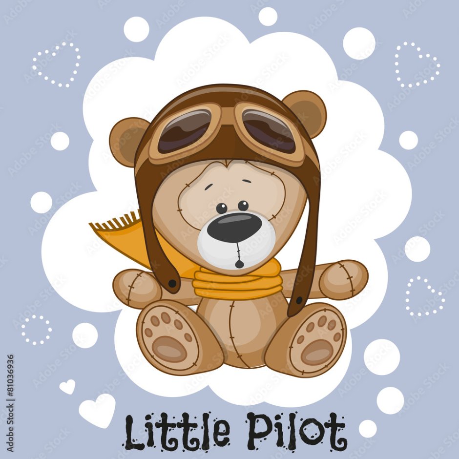 Медвежонок летчик рисунок