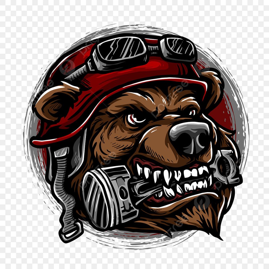 Мишка в каске